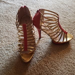 Orange and Gold Heels